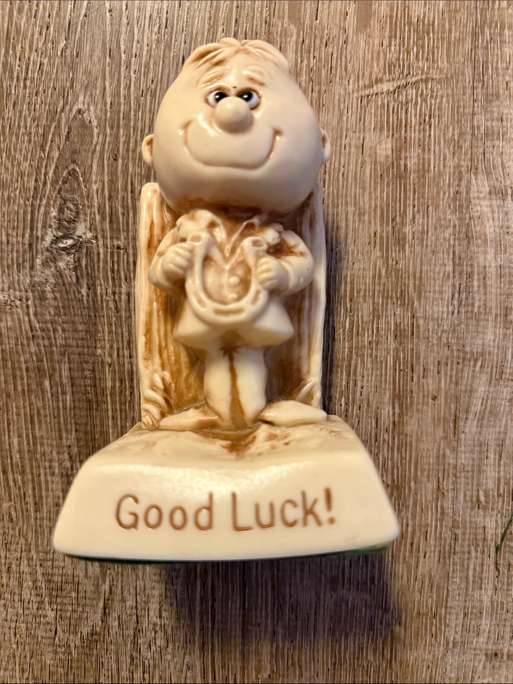 Vintage 1970 ‘Good Luck” resin figuring
